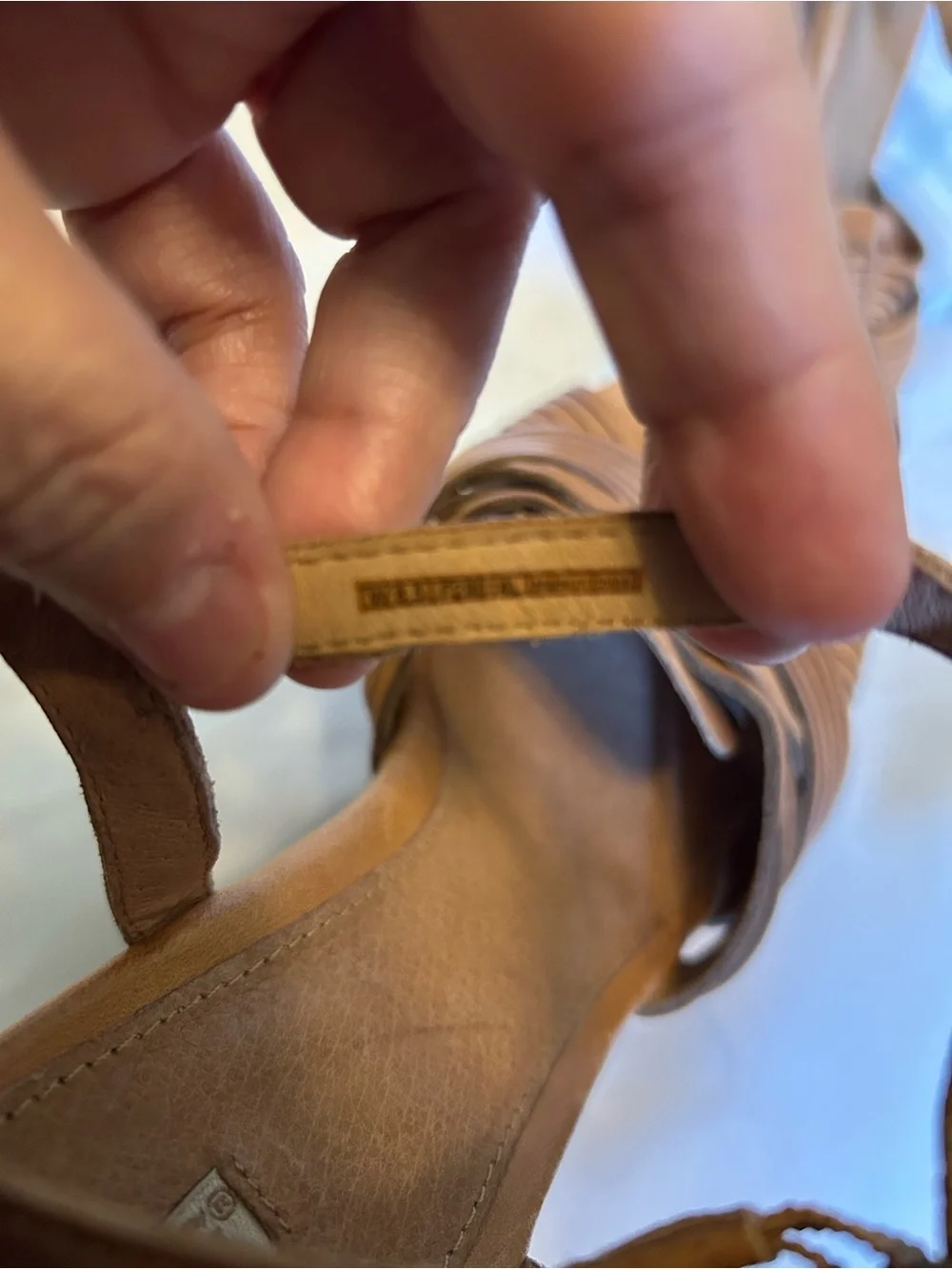 UGG Women's Brown Woven Leather Wedge Sandals - Ankle Strap